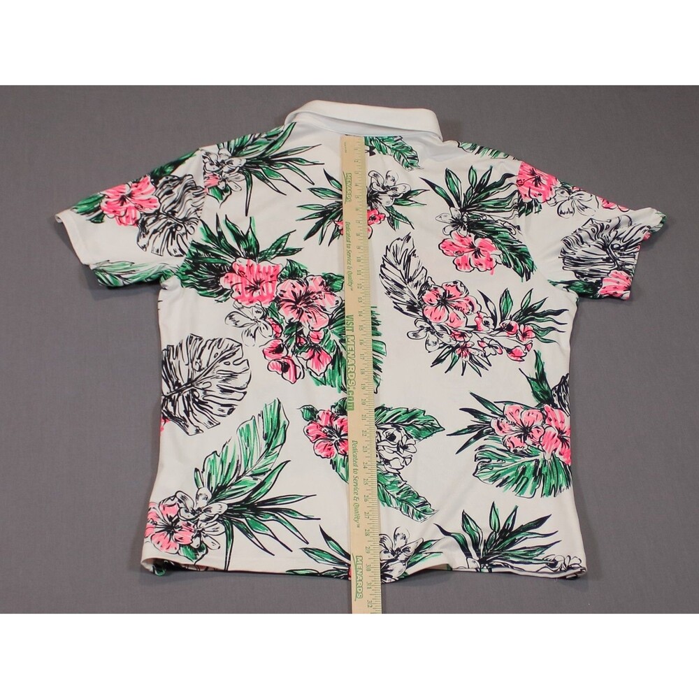 Under Armor The Playoff Polo Shirt Mens 2XL White Floral Golf Stretch Poly Blend - Picture 4 of 9